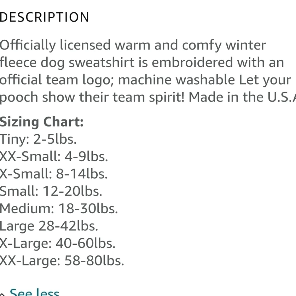 Washington State Logo Fleece Dog Hoodie Size M